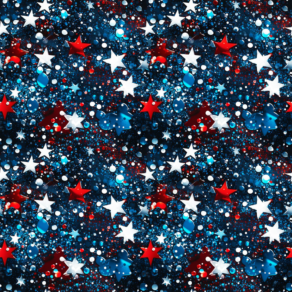 Patriotic Confetti and Glitter Pattern 10 Minky Fabric