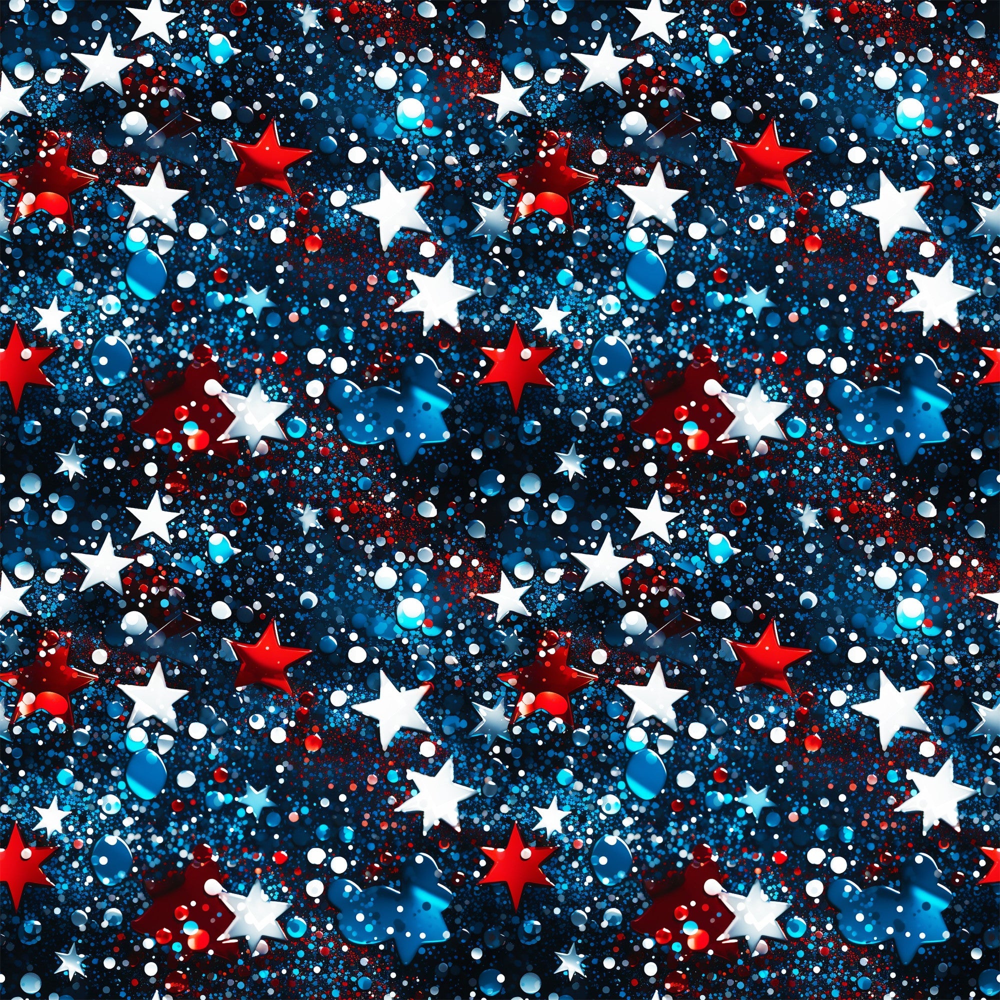 Patriotic Confetti and Glitter Pattern 10 Minky Fabric
