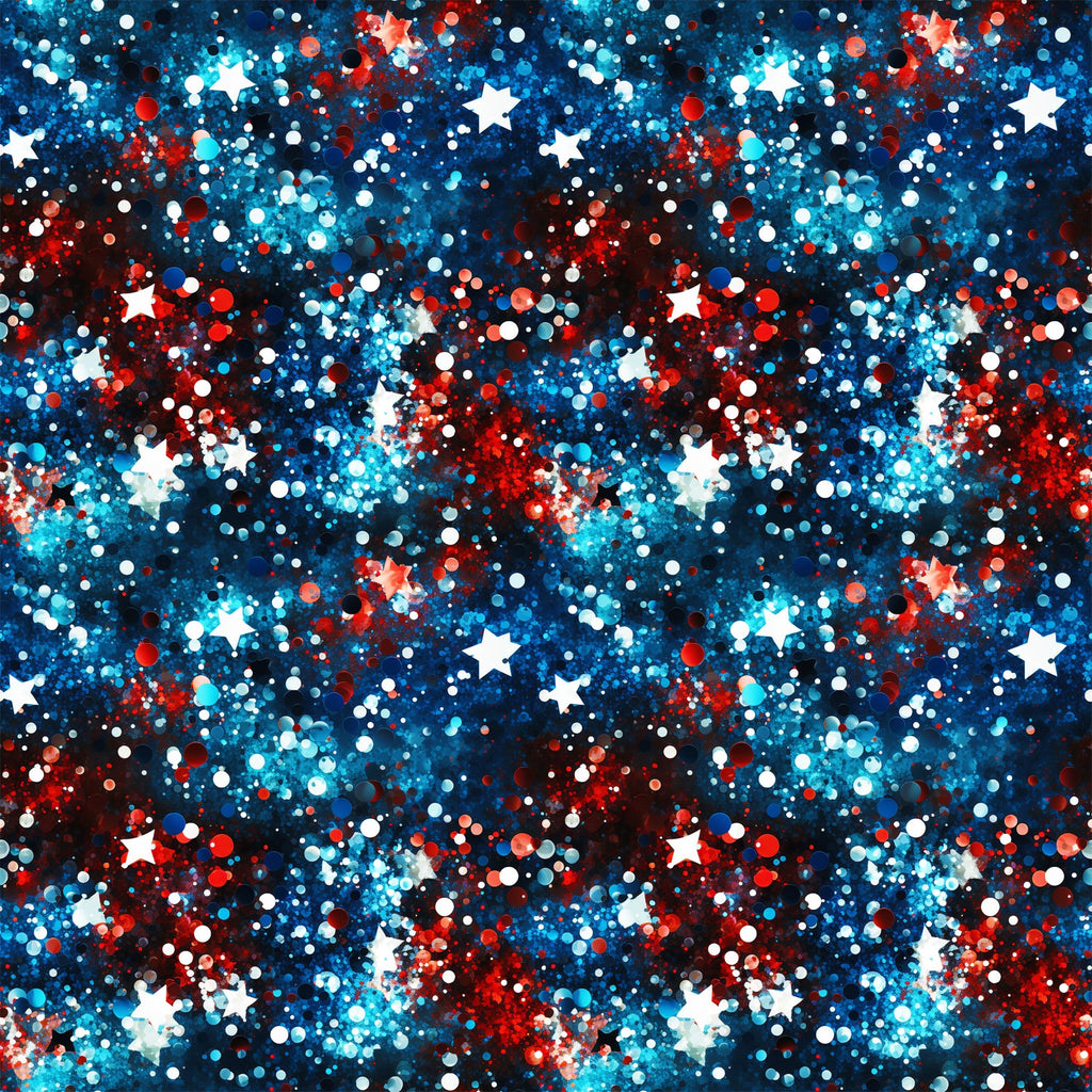 Patriotic Confetti and Glitter Pattern 12 Minky Fabric