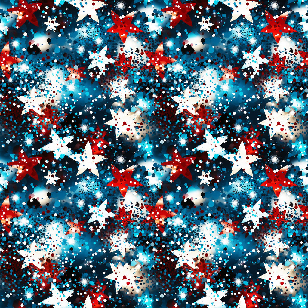 Patriotic Confetti and Glitter Pattern 5 Minky Fabric