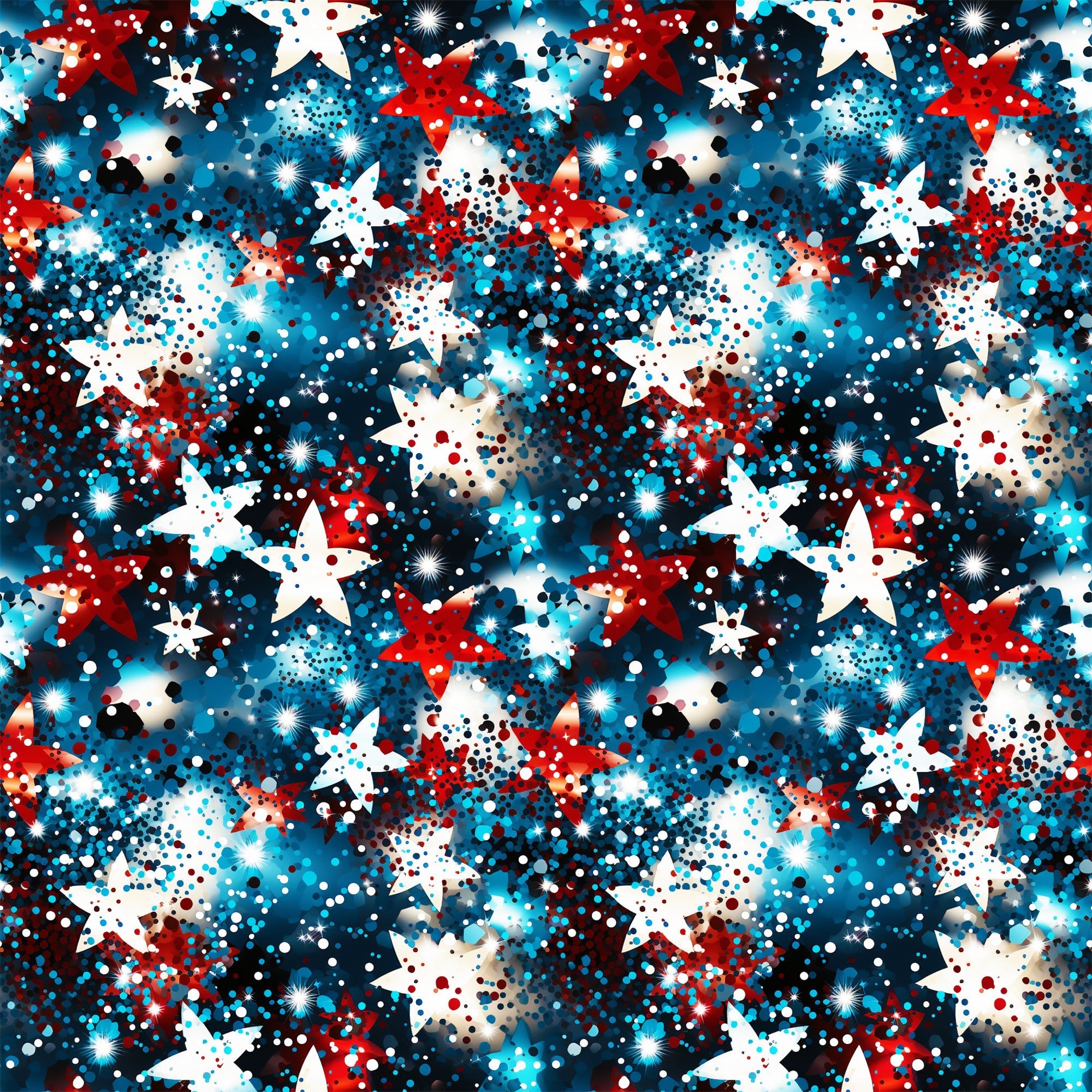 Patriotic Confetti and Glitter Pattern 5 Minky Fabric