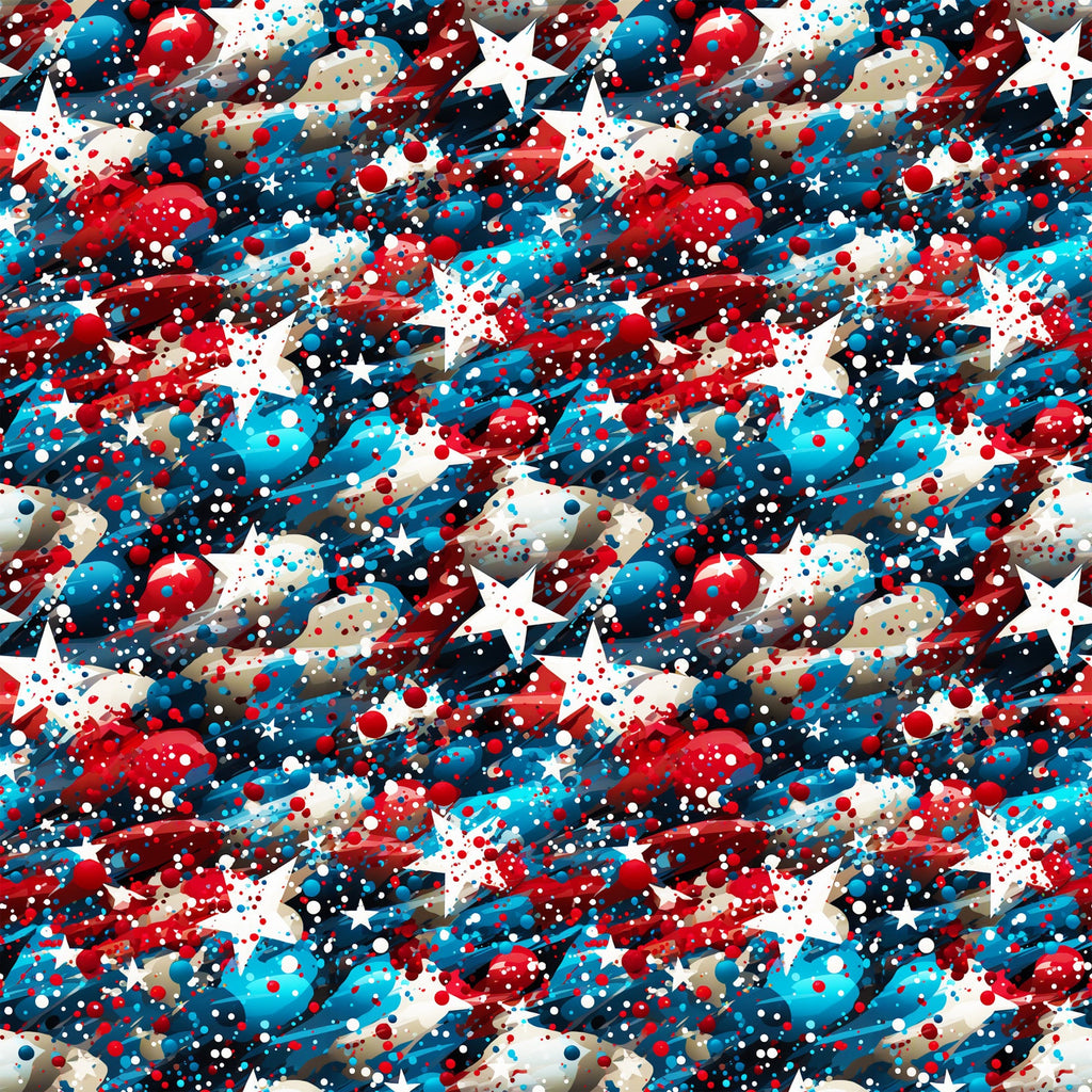 Patriotic Confetti and Glitter Pattern 6 Minky Fabric