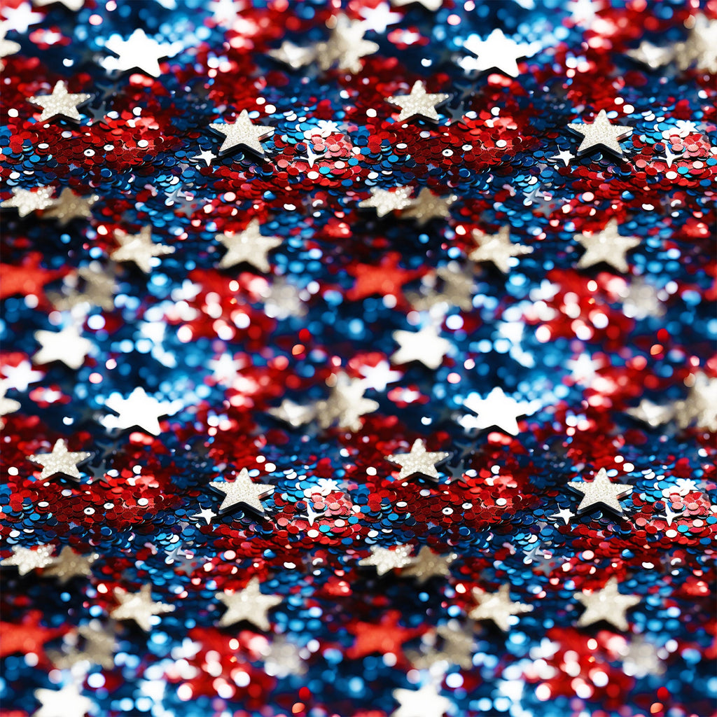 Patriotic Confetti and Glitter Pattern 7 Minky Fabric
