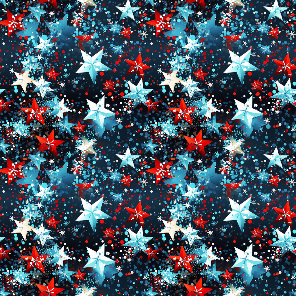 Patriotic Confetti and Glitter Pattern 8 Minky Fabric
