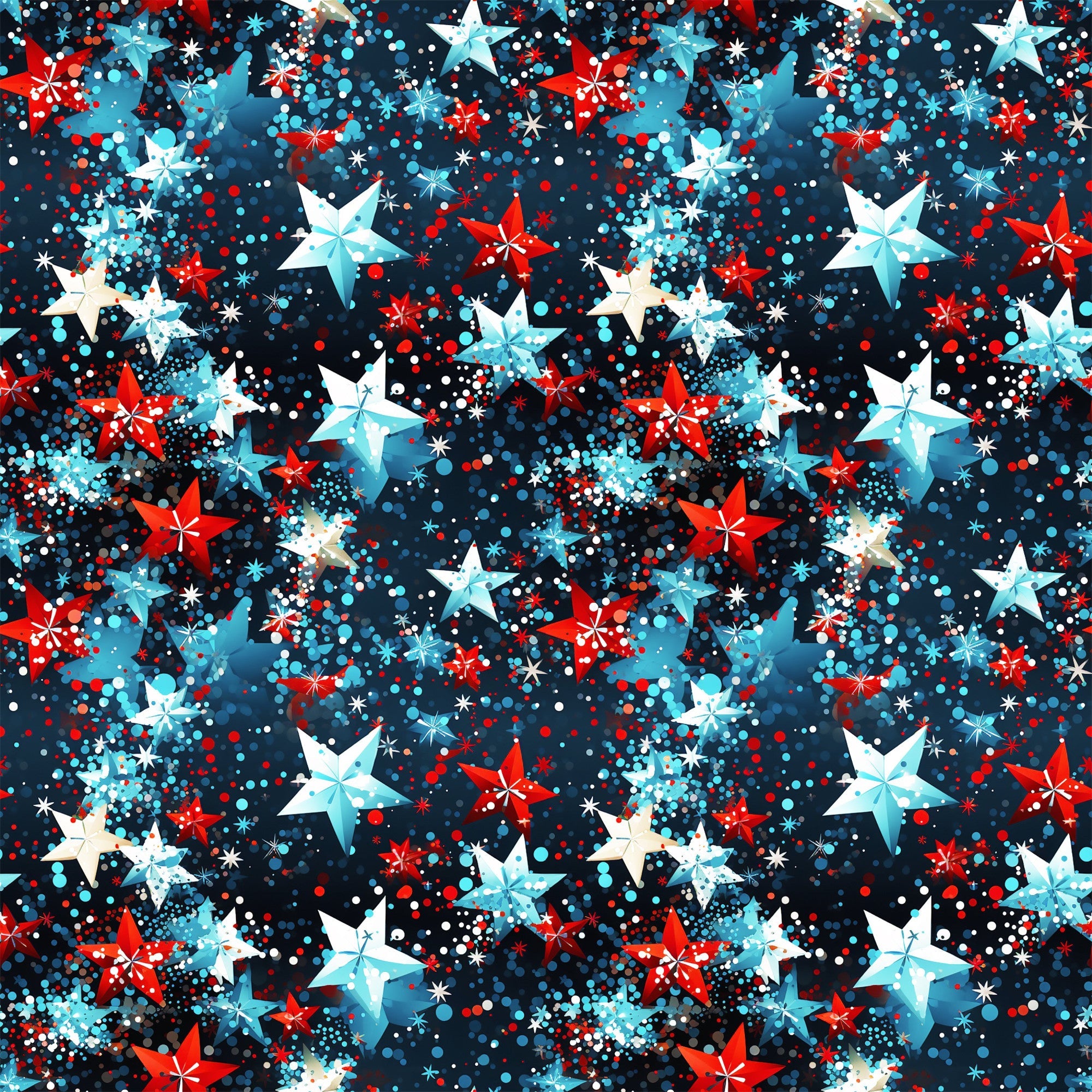 Patriotic Confetti and Glitter Pattern 8 Minky Fabric