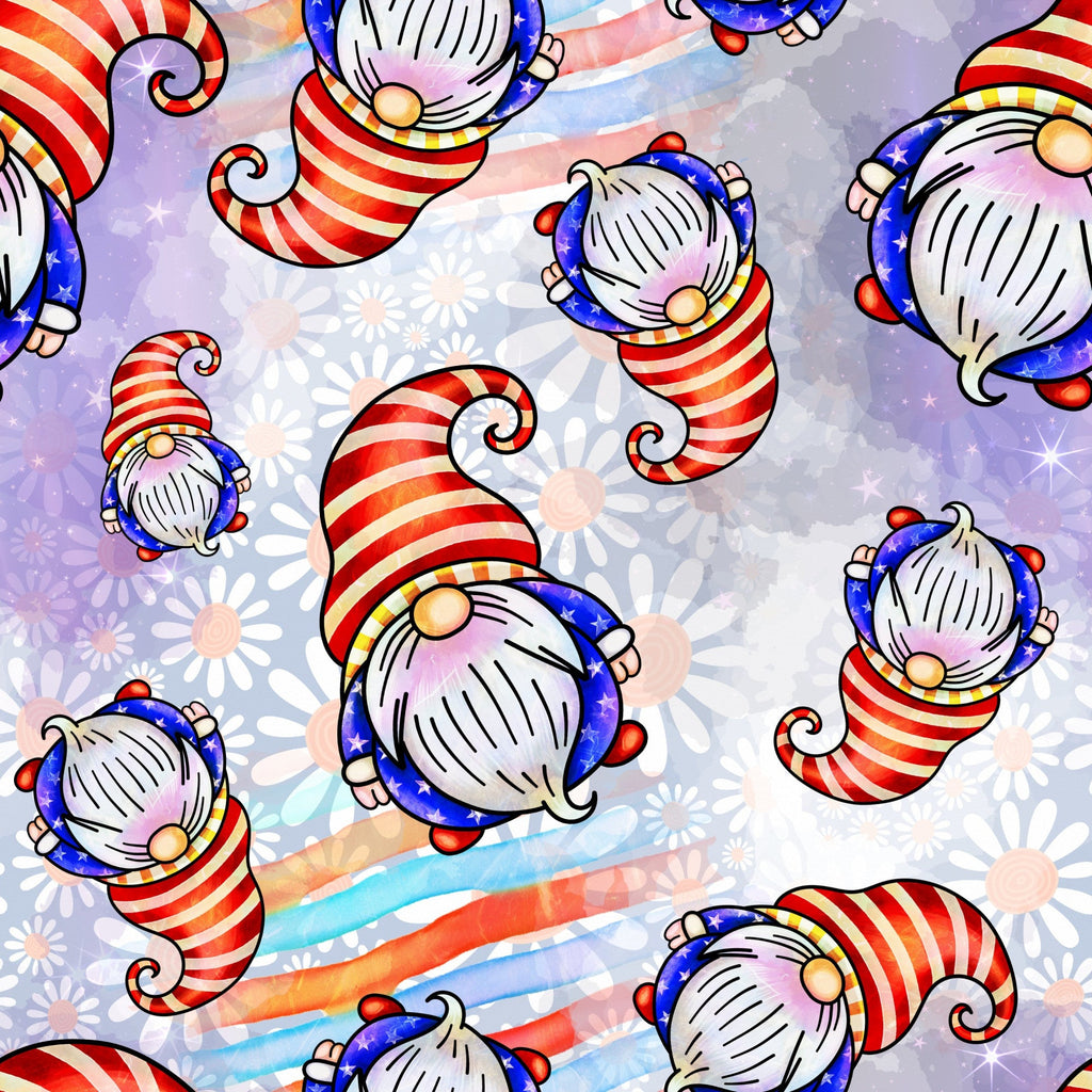 Patriotic Gnomes Pattern 2 Minky Fabric