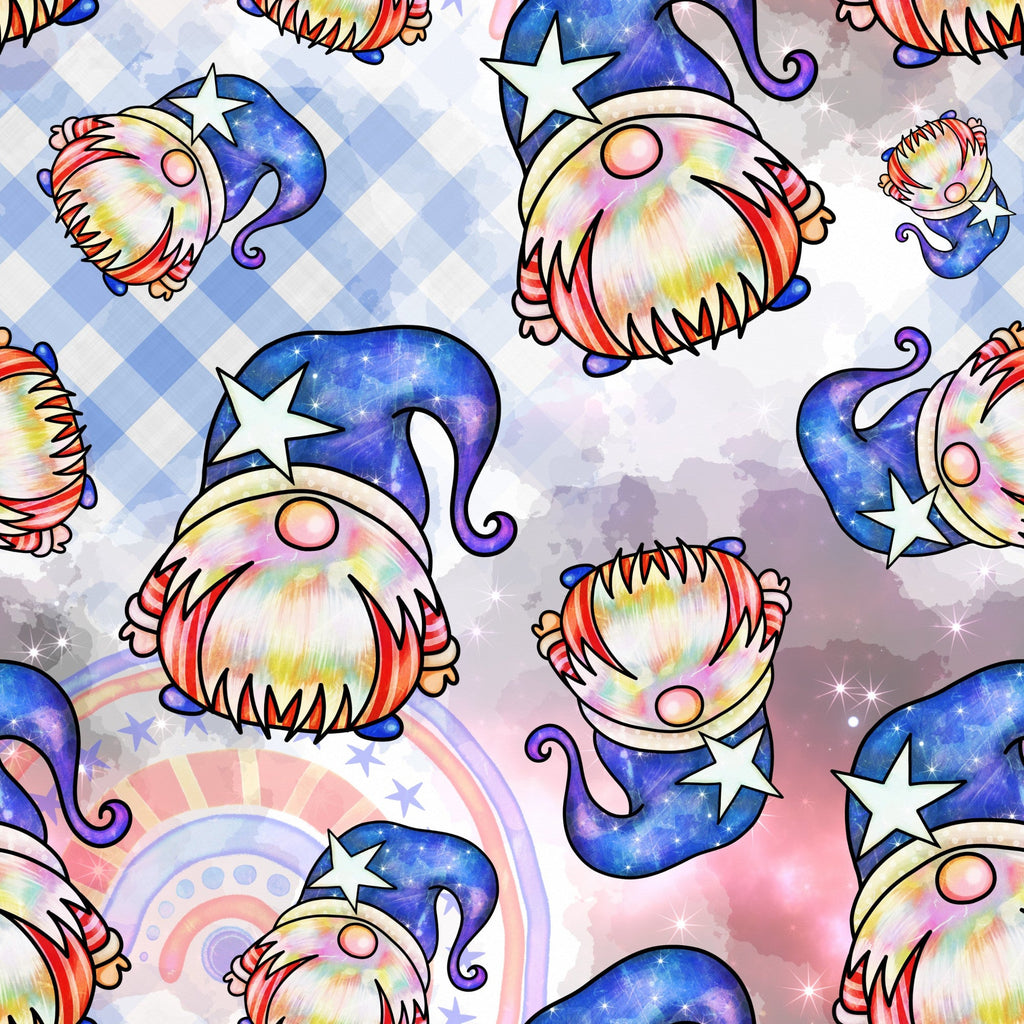 Patriotic Gnomes Pattern 3 Minky Fabric