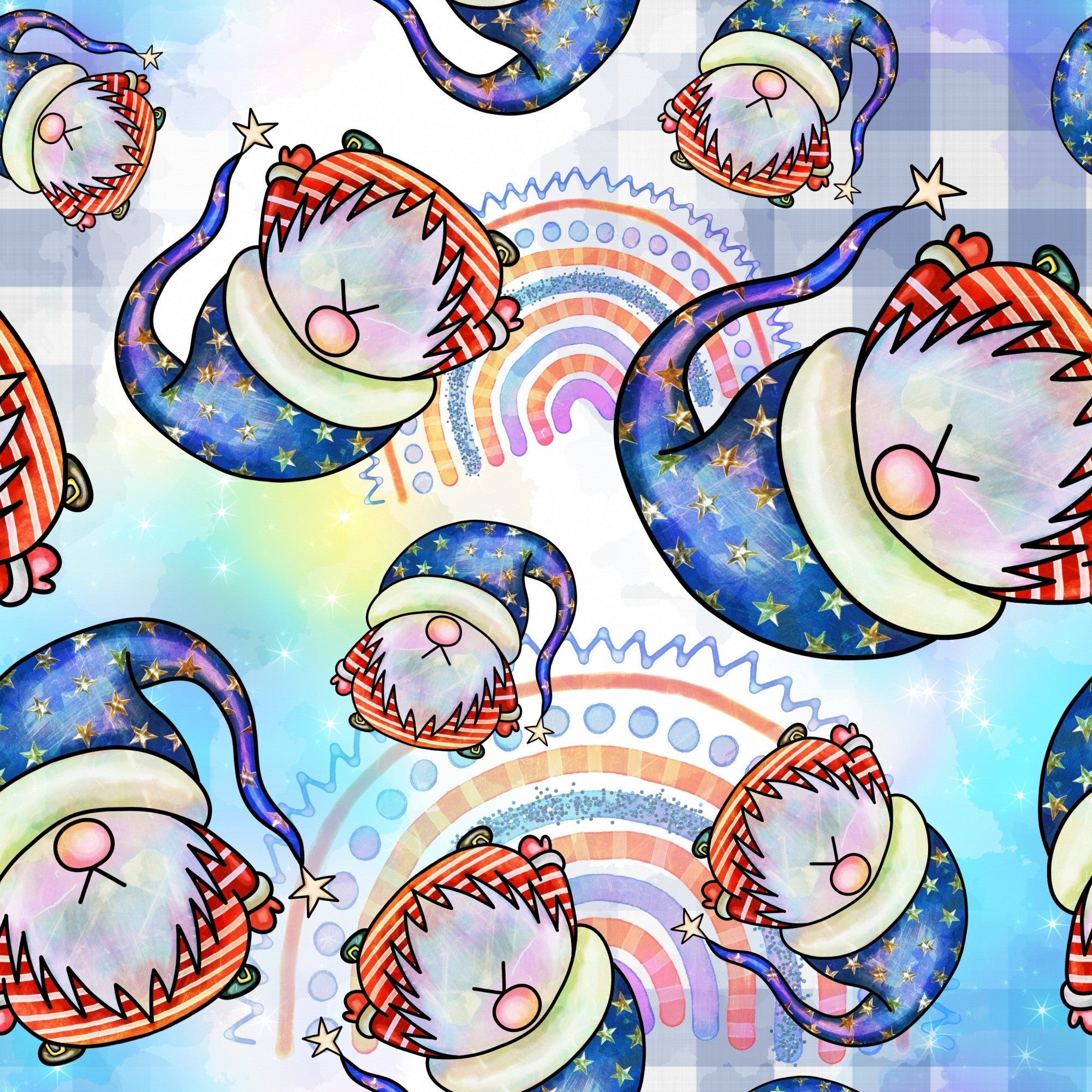 Patriotic Gnomes Pattern 5 Minky Fabric