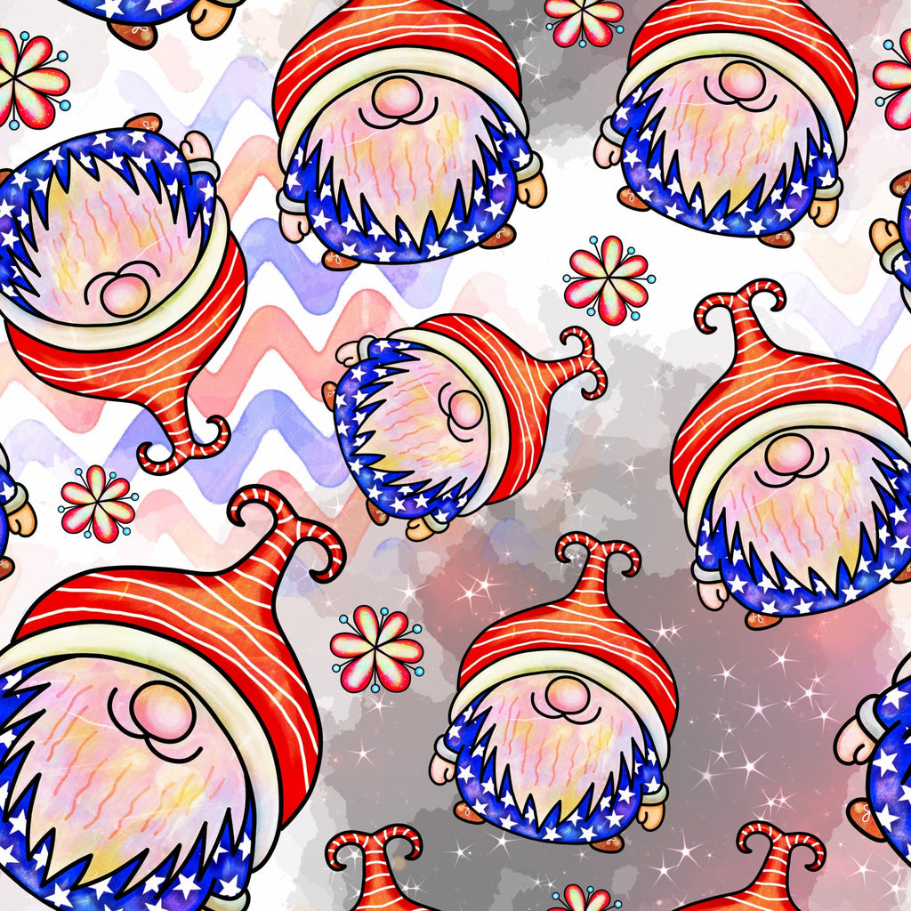 Patriotic Gnomes Pattern 6 Minky Fabric