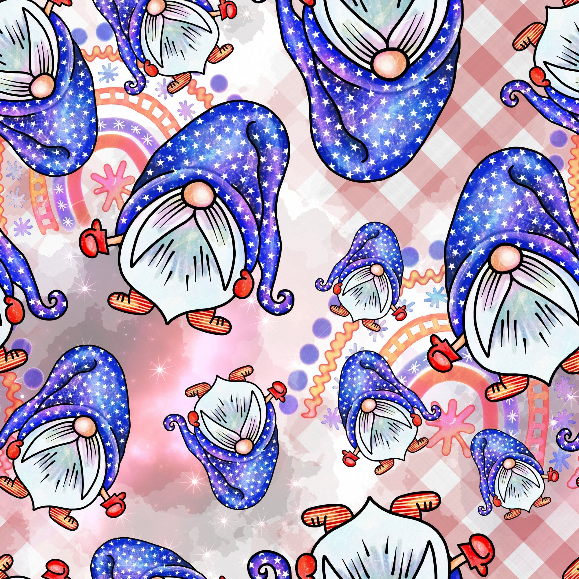 Patriotic Gnomes Pattern 7 Minky Fabric