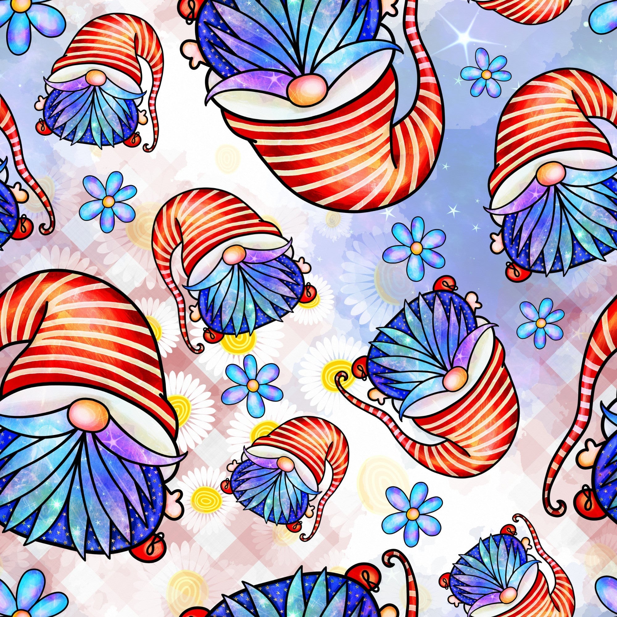 Patriotic Gnomes Pattern 9 Minky Fabric