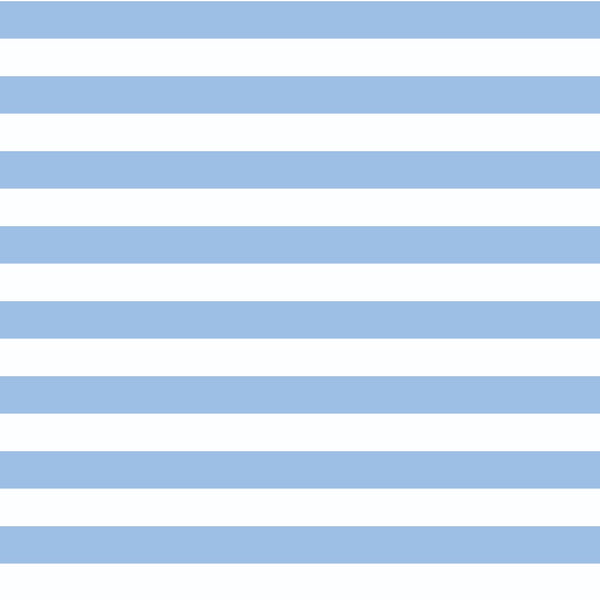 A pattern of evenly spaced horizontal blue and white stripes fills the image.