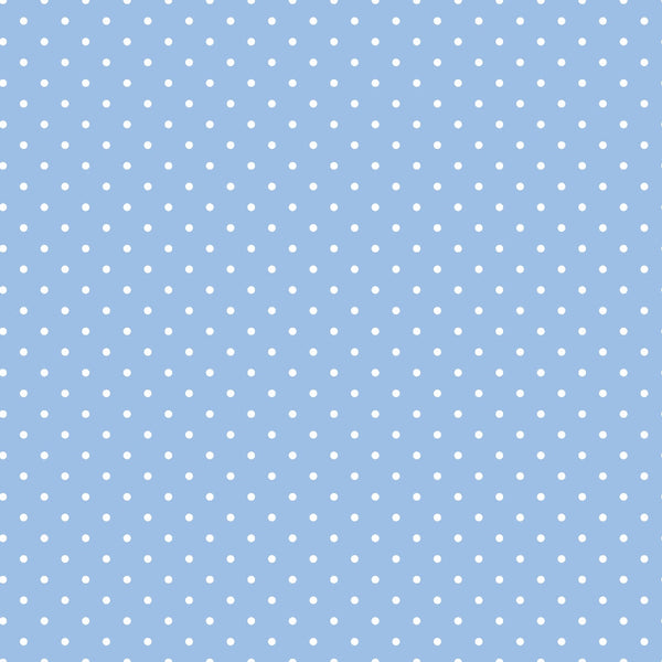 Light blue background with a pattern of small white polka dots evenly spaced across the image.