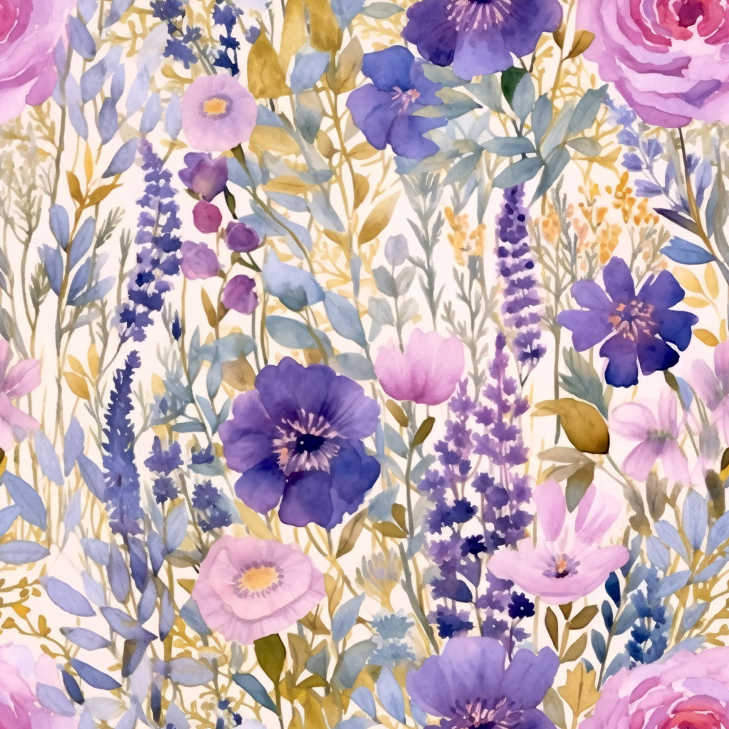 Lavender Meadow Pattern 1 Minky Fabric