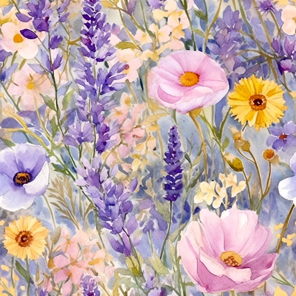Lavender Meadow Pattern 2 Minky Fabric
