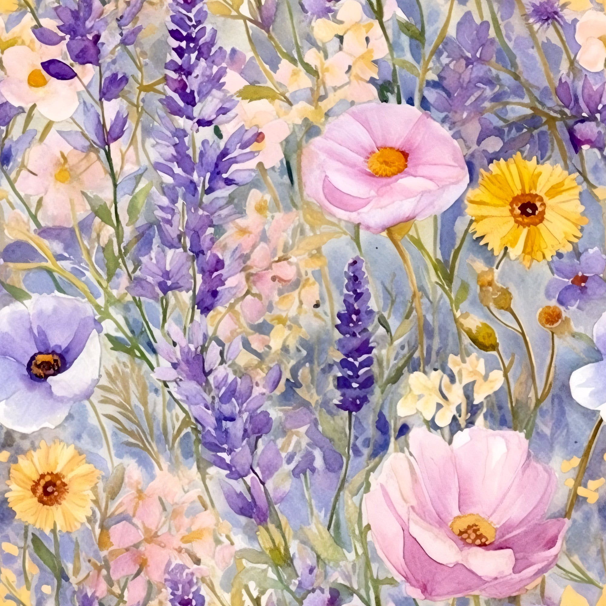 Lavender Meadow Pattern 2 Minky Fabric
