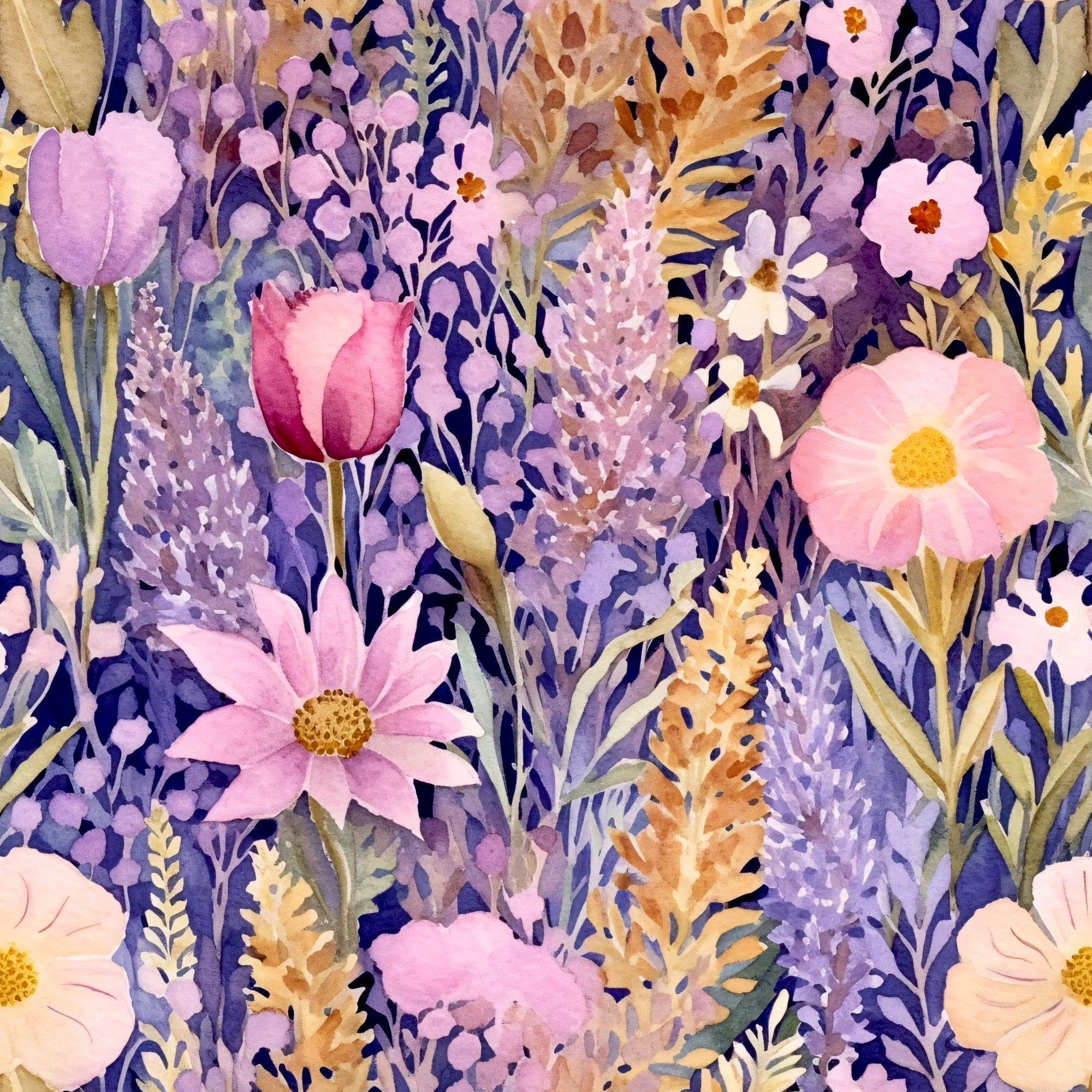 Lavender Meadow Pattern 4 Minky Fabric