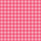 A pink and white checkered gingham pattern fills the image.