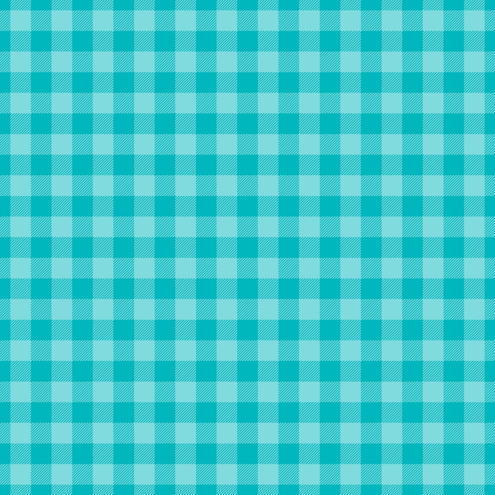 Blue and white checkered gingham pattern.