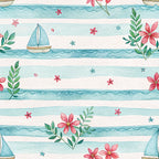 Harbor Blossoms Pattern 30 Minky Fabric
