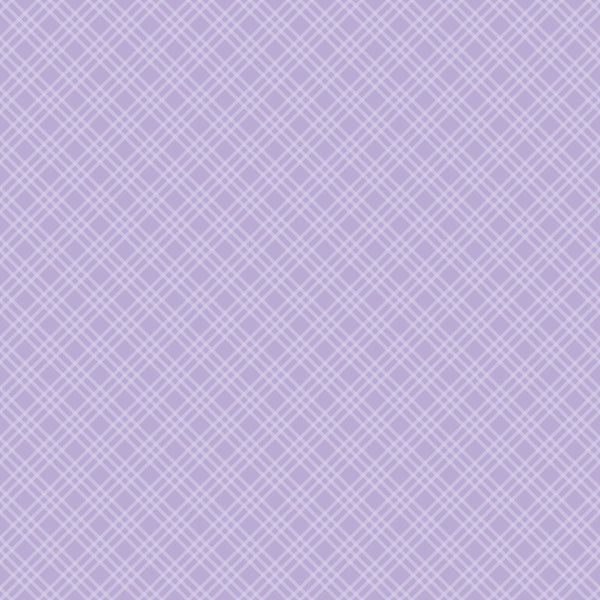 A light purple and white crisscross plaid pattern forms a grid-like design across the image.