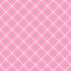 A pink and white plaid pattern with intersecting lines forming a crisscross design on a square canvas.