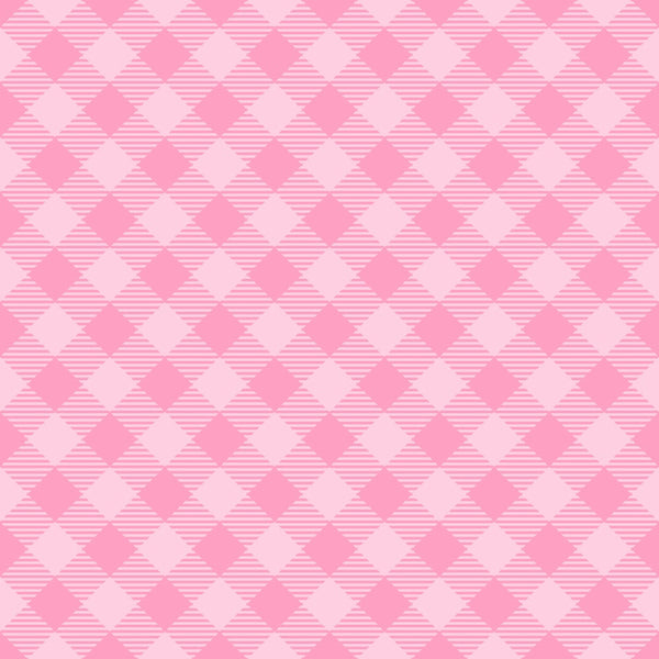 A pink and light pink checkered pattern with diagonal lines running through each square.