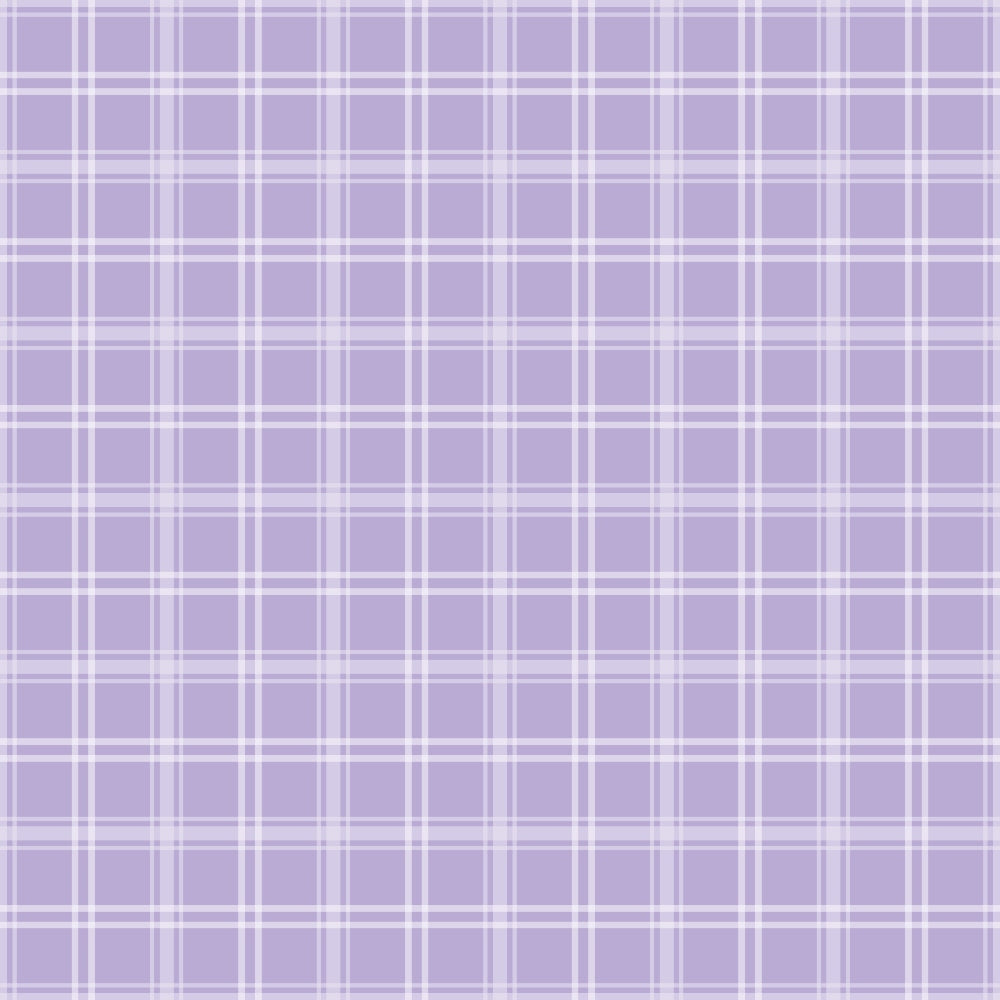 A seamless pattern of purple and white plaid with intersecting lines forming a grid design.