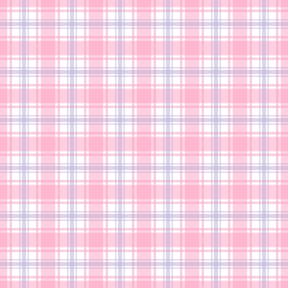 A pink and white plaid pattern with intersecting lines, forming squares and rectangles.