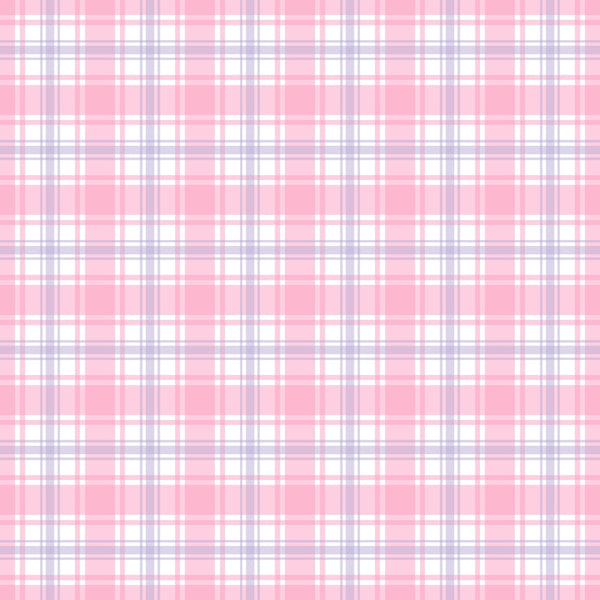 A pink and white plaid pattern with intersecting lines, forming squares and rectangles.
