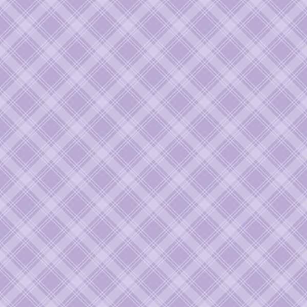 Purple and white plaid pattern with diagonal intersecting lines, creating diamond shapes.