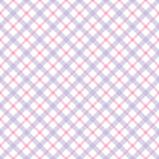 Pattern of alternating light purple and pink plaid squares on a white background.