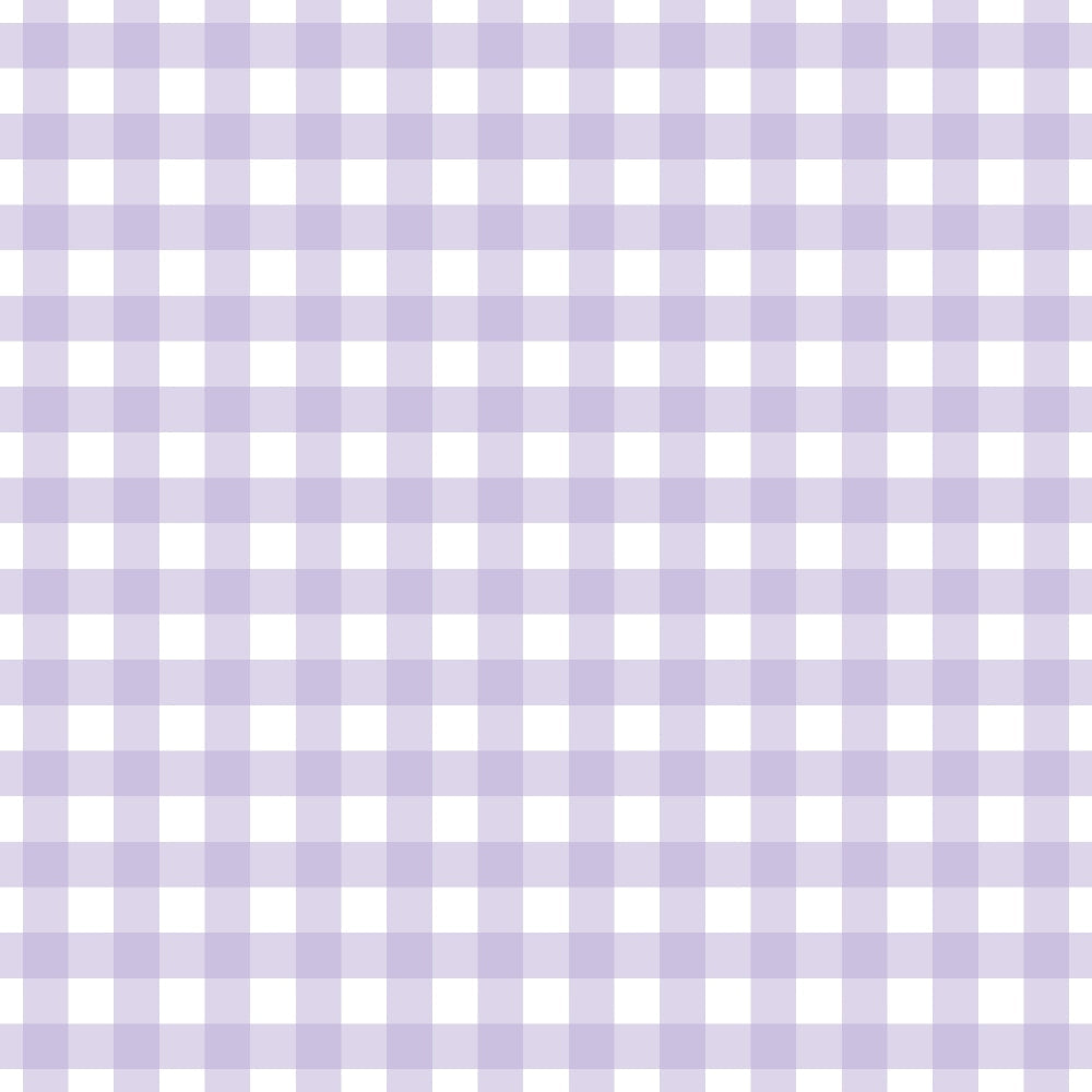 A seamless pattern with lavender and white checkered squares in a gingham design.