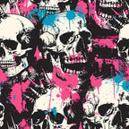 Punk Rock Skull Pattern 1 Minky Fabric