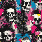 Punk Rock Skull Pattern 3 Minky Fabric