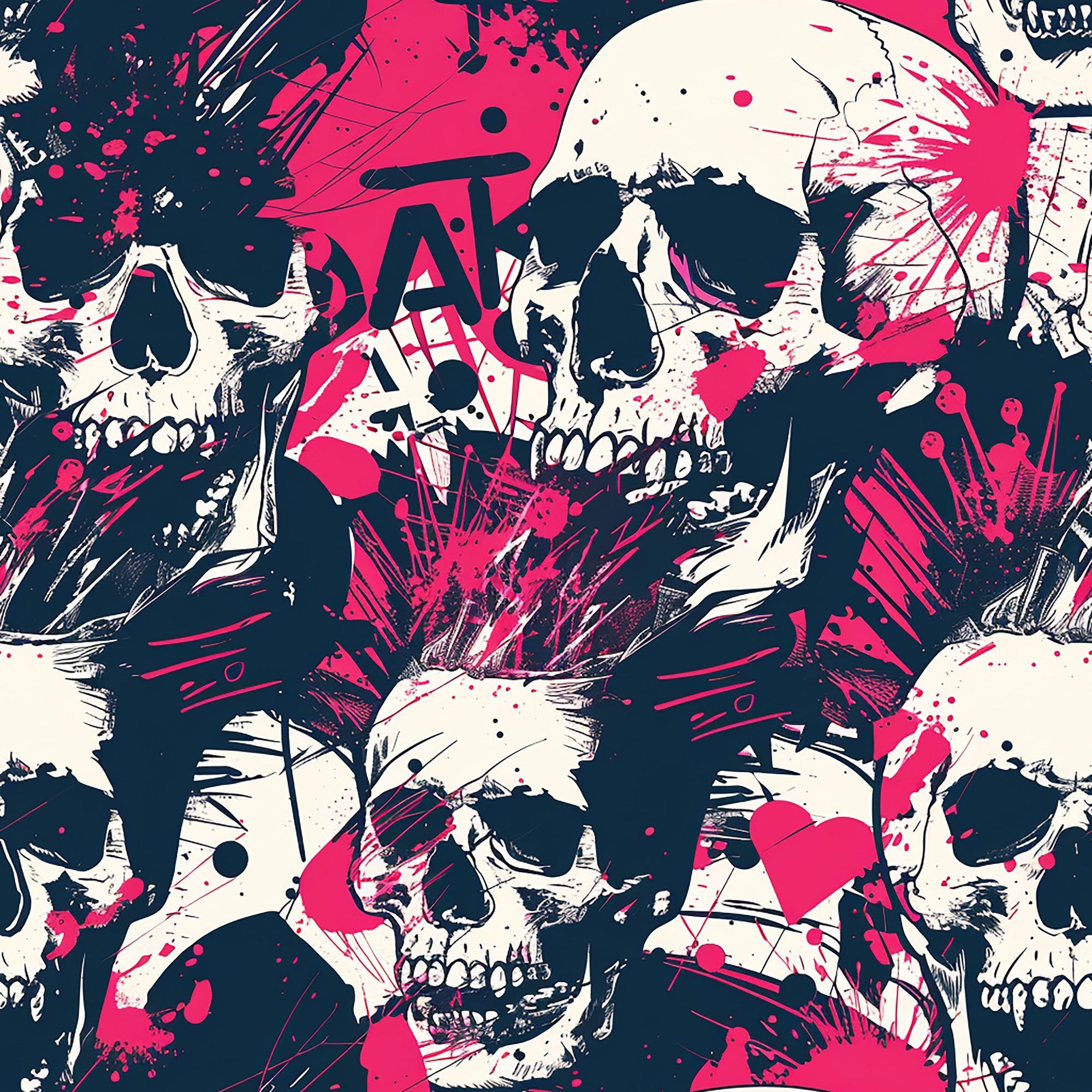 Punk Rock Skull Pattern 5 Minky Fabric
