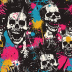 Punk Rock Skull Pattern 6 Minky Fabric