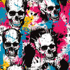 Punk Rock Skull Pattern 8 Minky Fabric