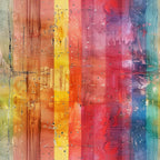 rainbow colors, grunge texture, abstract art, yellow, orange, red, pink, purple, blue, teal, distressed finish, paint drips, weathered effect, contemporary style,, fabric panel, artistic design, colorful spectrum, textured surface, modern abstract