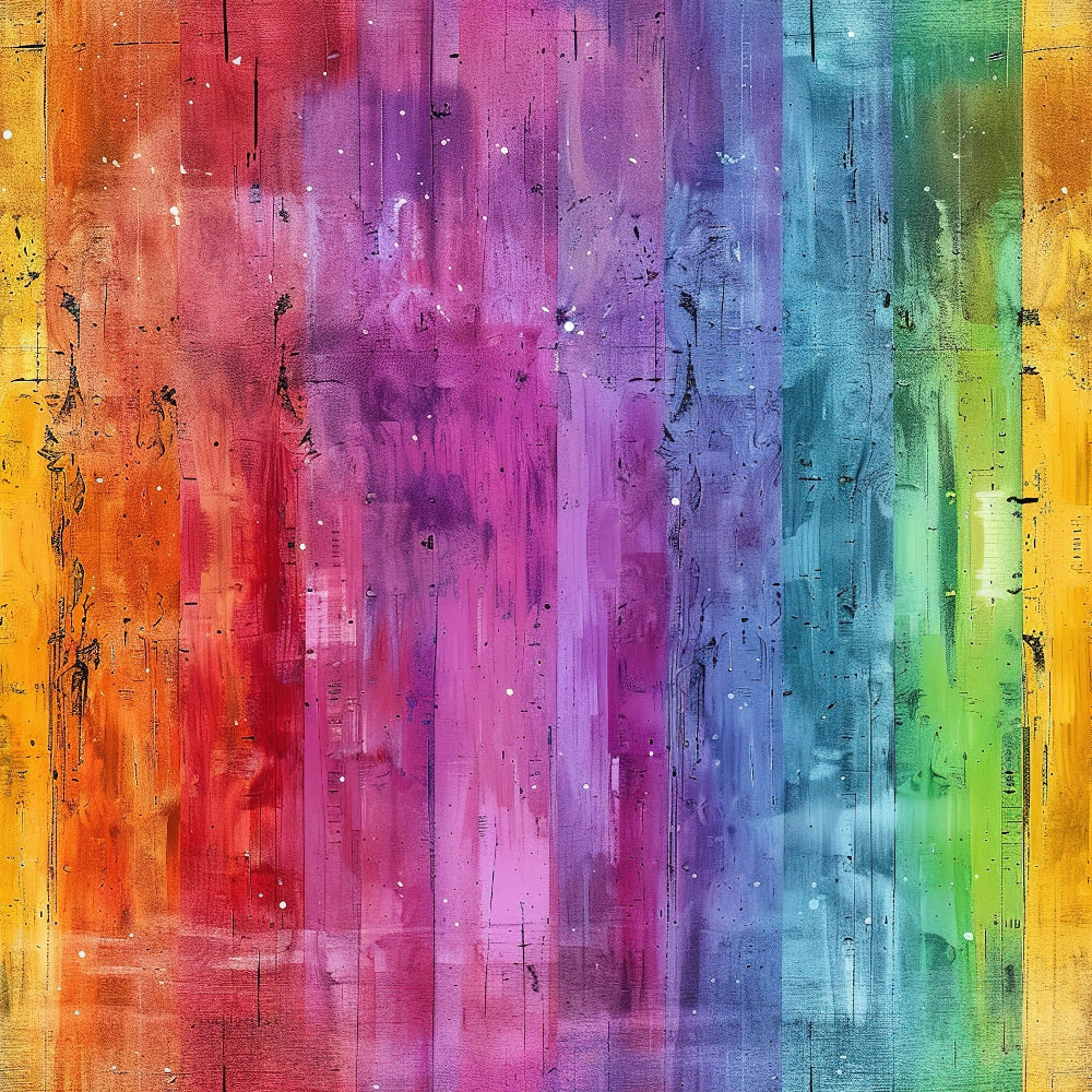 rainbow, grunge, distressed, weathered, orange, pink, purple, blue, green, yellow, ombre, gradient, vertical stripes, abstract, artistic, textured, splattered, vintage, worn,, fabric panel, contemporary