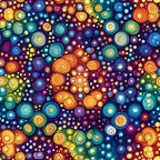 rainbow colors, mandala pattern, concentric circles, swirl motifs, vibrant hues, orange, blue, purple, yellow, green, teal, geometric design, psychedelic art, bohemian style,, fabric panel, kaleidoscope effect, circular patterns, multicolored, abstract design
