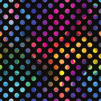 rainbow gradient, polka dots, circular pattern, multicolored circles, vibrant colors, geometric design,, fabric panel, neon pink, electric blue, turquoise, yellow, orange, purple, green, black background, repeating pattern, modern abstract, colorful dots, contemporary design