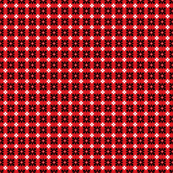 Red and black geometric pattern with repeating symmetrical shapes creating a star-like appearance across the image.