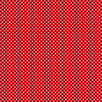 Red background with small, evenly spaced white polka dots in a grid pattern.