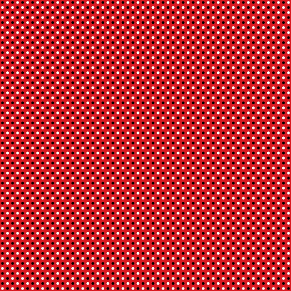 Red background with small, evenly spaced white polka dots in a grid pattern.