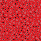 Red paisley pattern with black and white accents, featuring intricate designs and small floral motifs scattered uniformly across the background.