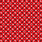 Red and black diagonal geometric pattern with small white crosses.
