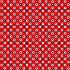 Red background with a repeating pattern of black and white star-like shapes arranged in a grid formation.