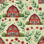 Red Farmhouse Pattern 11 Quilting Cotton Fabric