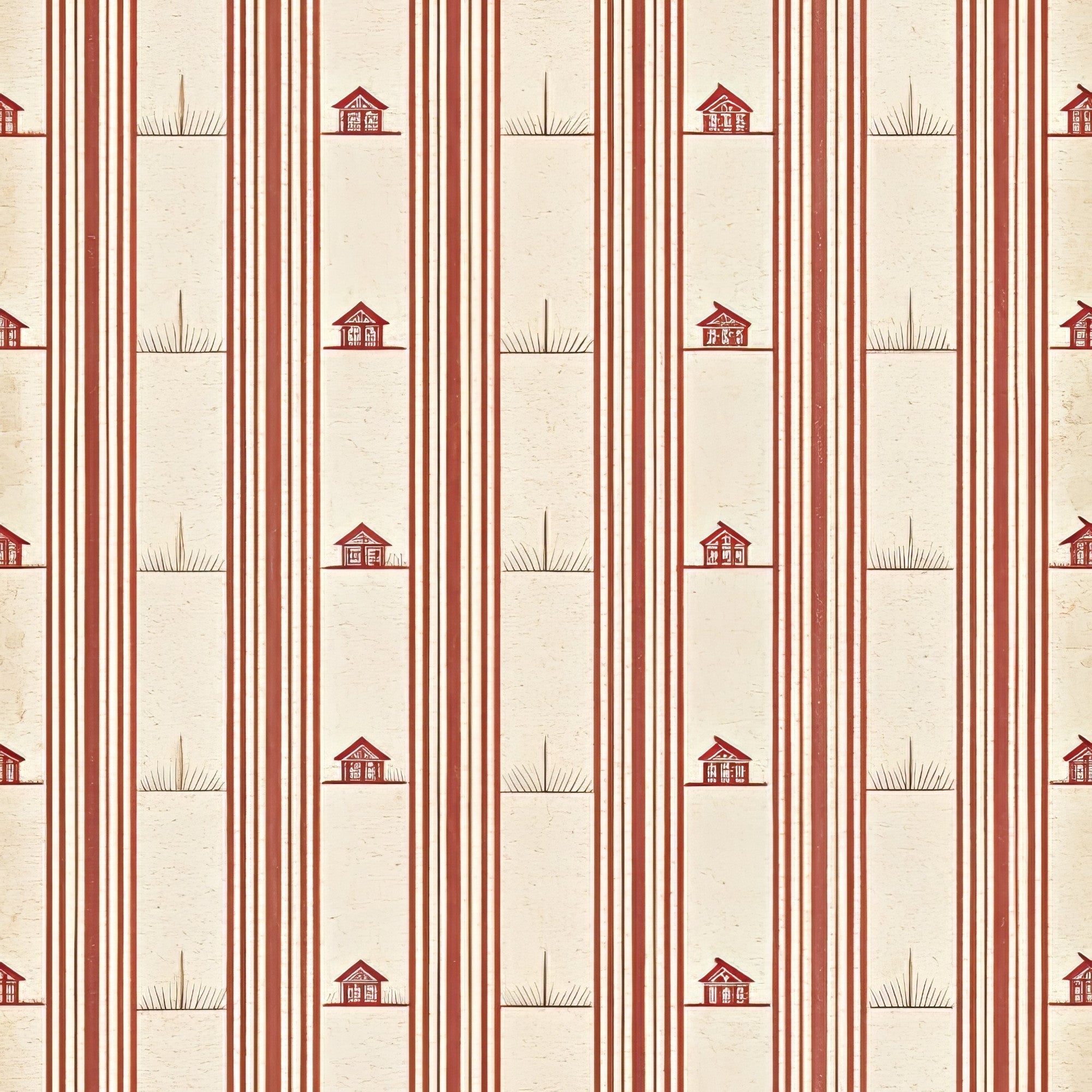 Red Farmhouse Pattern 7 Quilting Cotton Fabric